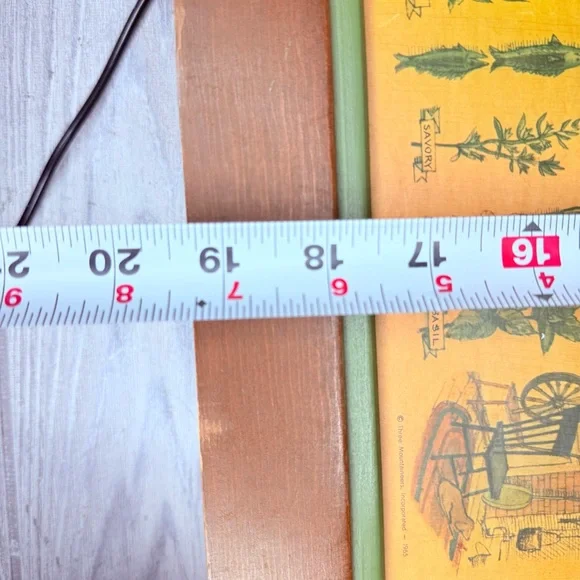 Vintage Wagner spice rack box w/ 32 glass spice jars apothecary rustic kitchen - Picture 16 of 16